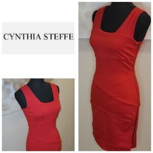 Cynthia Steffe Seamline Red Sleeveless Dress